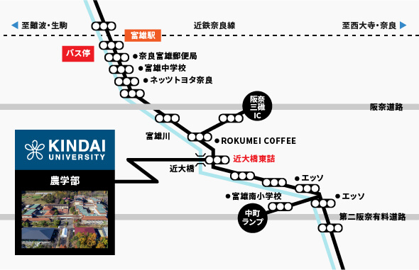 近大農学部 お車でお越しの方